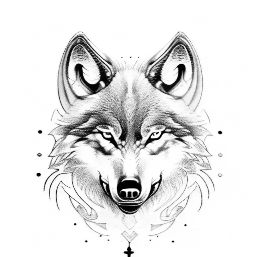 viking wolf tattoo design idea