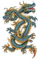 chinese blue dragon tattoo design idea