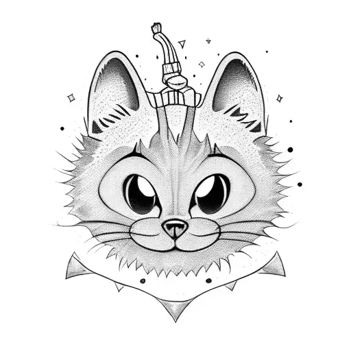 felix the cat with money bag tattoo design idea