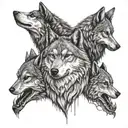 three head wolves like drakula tattoo design idea