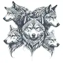three head wolves like drakula tattoo design idea