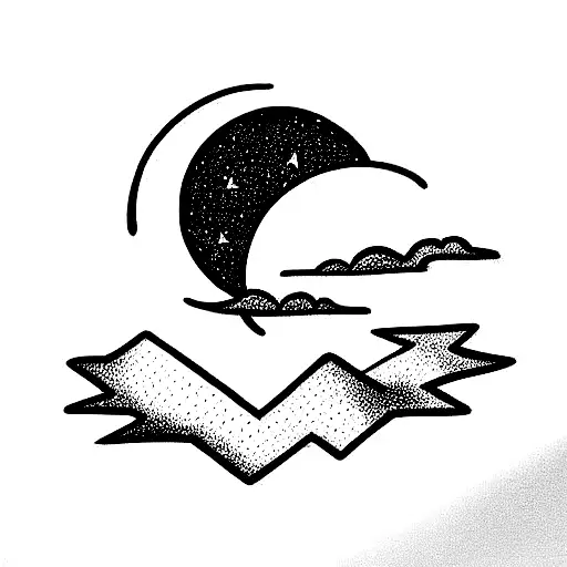 Sun and Moon tattoo design idea