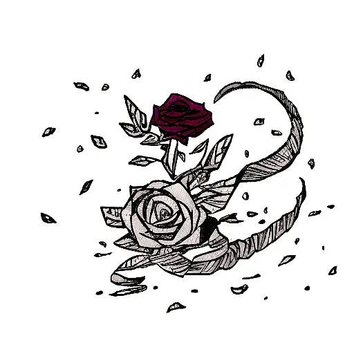 scorpio with rose tattoo design idea