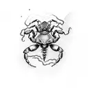 scorpion with rose tattoo design idea