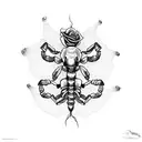 scorpion with rose tattoo design idea