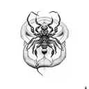 scorpion with rose tattoo design idea