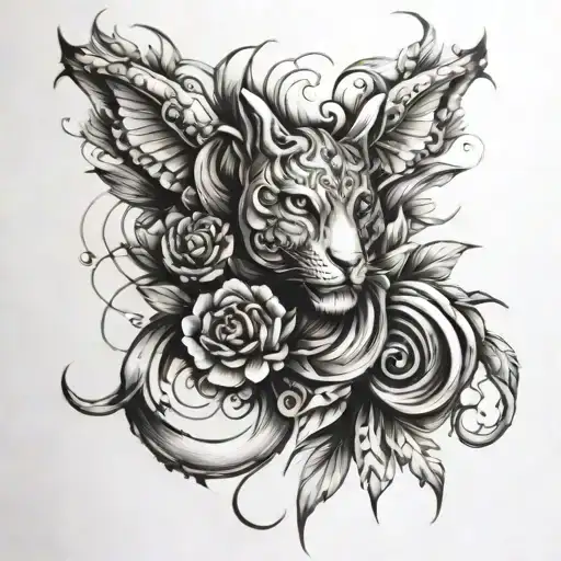 metallic tattoo design idea