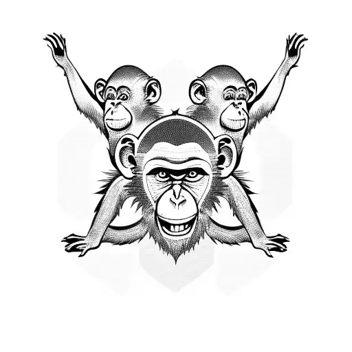 3 monkeys tattoo design idea