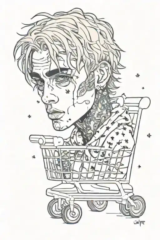 lil peep star shopping tattoo design idea