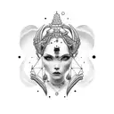 Fortuna Goddess Simplistic tattoo design idea