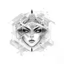 Fortuna Goddess Simplistic tattoo design idea