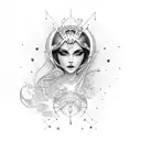 Fortuna Goddess Simplistic tattoo design idea