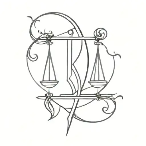 combine tiny libra and virgo zodiac sign tattoo design idea