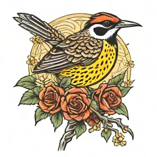 western meadowlark   tattoo design idea