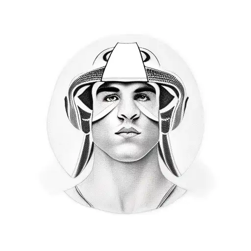 luigi a high school wrestler and a motocross rider shoulder to shoulder facing away  tattoo design idea