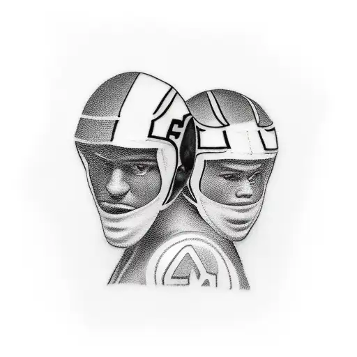 luigi a high school wrestler and a motocross rider all facing away  tattoo design idea