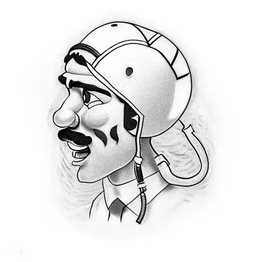 luigi high school wrestler motocross rider tattoo design idea