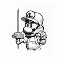 Nintendos luigi from behind  tattoo design idea