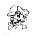 Nintendos luigi from behind  tattoo design idea