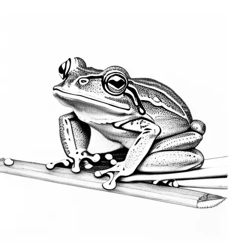 frog smoking tattoo design idea