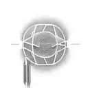 A microphone with architectural elements incorporated into its design tattoo design idea