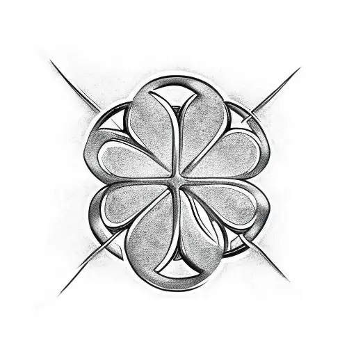 5 leaf clover with celtic knot tattoo design idea