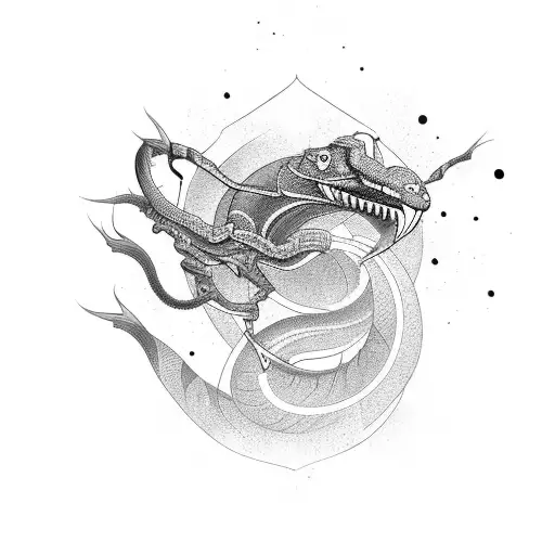 cobra com concha  tattoo design idea