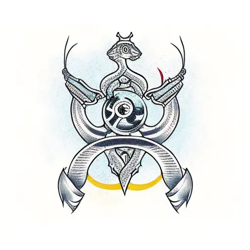 cobra com concha do mar  tattoo design idea
