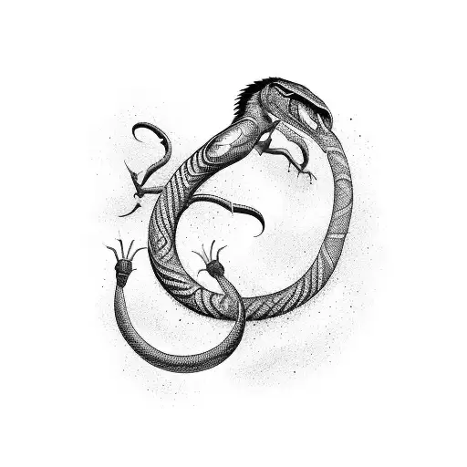 cobra com concha do mar  tattoo design idea