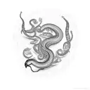 cobra com concha do mar  tattoo design idea
