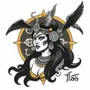 isis kali lilith tattoo design idea