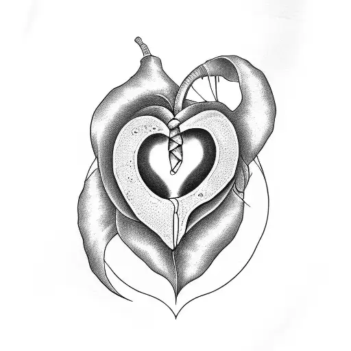 womb heart tattoo design idea