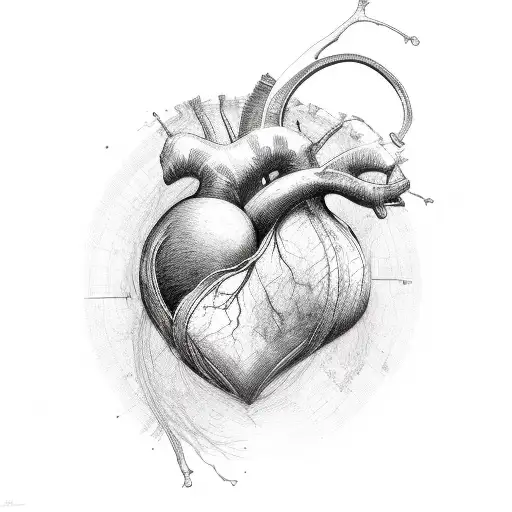 womb heart tattoo design idea