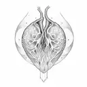 womb heart tattoo design idea