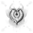 womb heart tattoo design idea