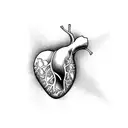 womb heart tattoo design idea