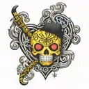 trafalgar law heart tattoo design idea