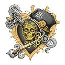 trafalgar law heart tattoo design idea