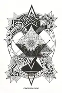 geometric mandala design incorporating elements tattoo design idea