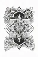 geometric mandala design incorporating elements tattoo design idea