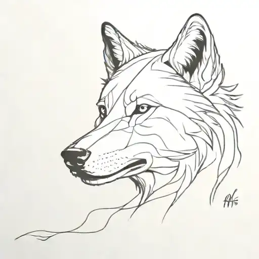 Wolf face tattoo design idea
