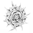 dragão com flores, girassol  tattoo design idea