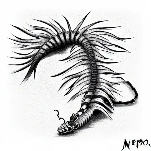  centipede from tokyo ghoul with agressive style tattoo design idea