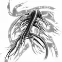  centipede from tokyo ghoul with agressive style tattoo design idea