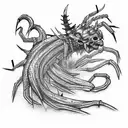  centipede from tokyo ghoul with agressive style tattoo design idea
