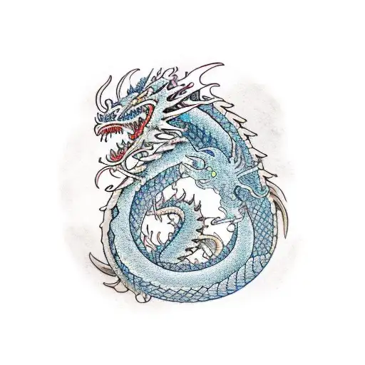 sleeping Dragon tattoo design idea