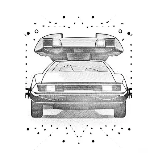 A DeLorean car from Back to the Future tattoo design idea