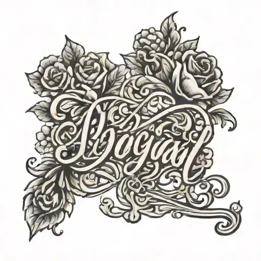 The name Abigail in cursive writing tattoo design idea