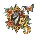 P and J hidden  tattoo design idea