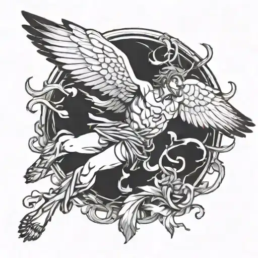 icarus falling tattoo design idea